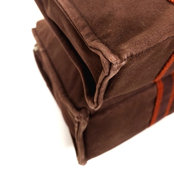 Hermes Canvas Fourre Tout Holdall Tote Bag Set in Burgundy and Red MM and PM - Picture 4 of 16